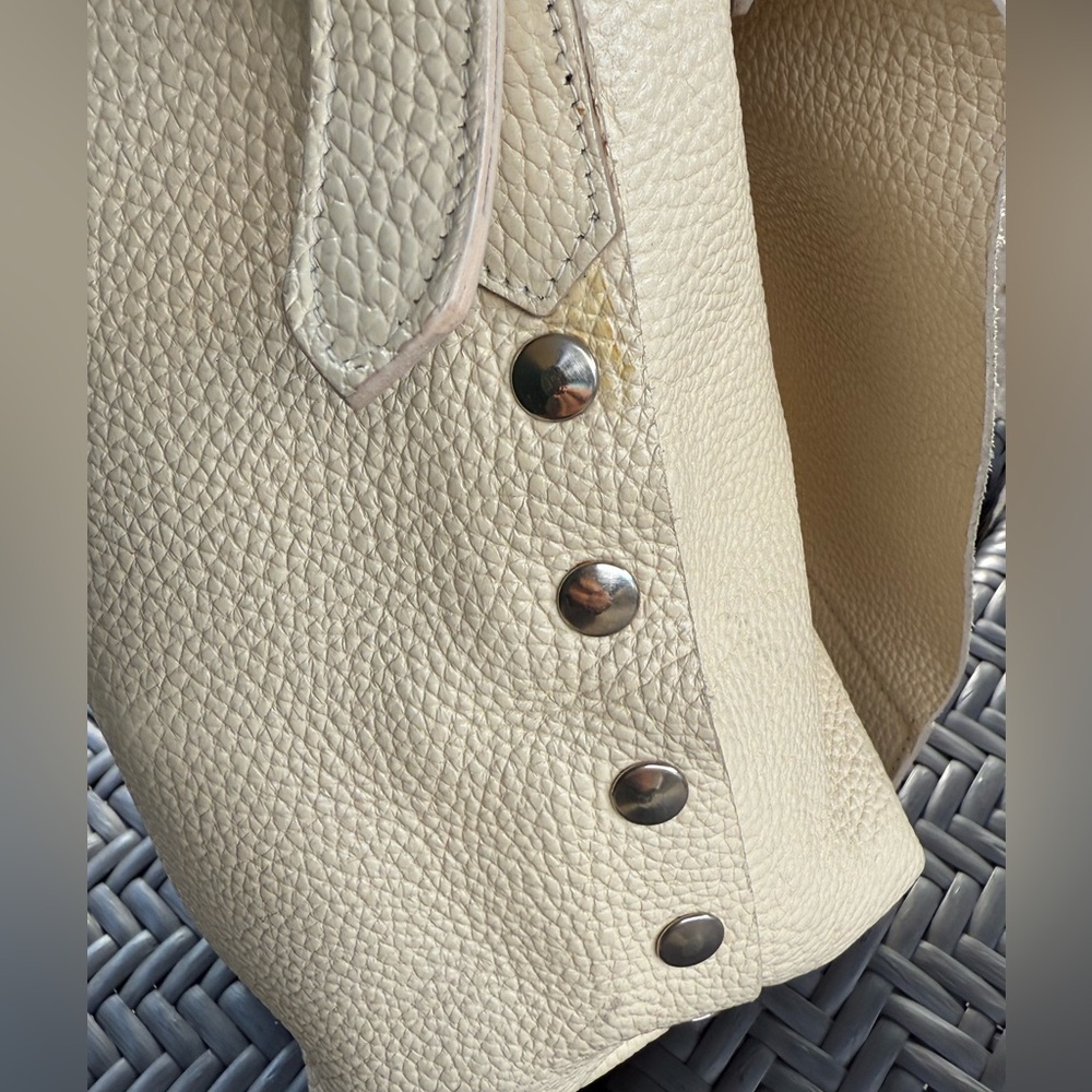 Genuine Leather Purse Made in Italy Purse Shoulder Bag Creamy Yellow - Picture 2 of 9